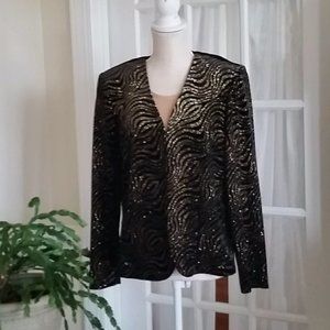 R&M RICHARDS BEAUTIFUL SEQUINED FAUX 2PC TOP